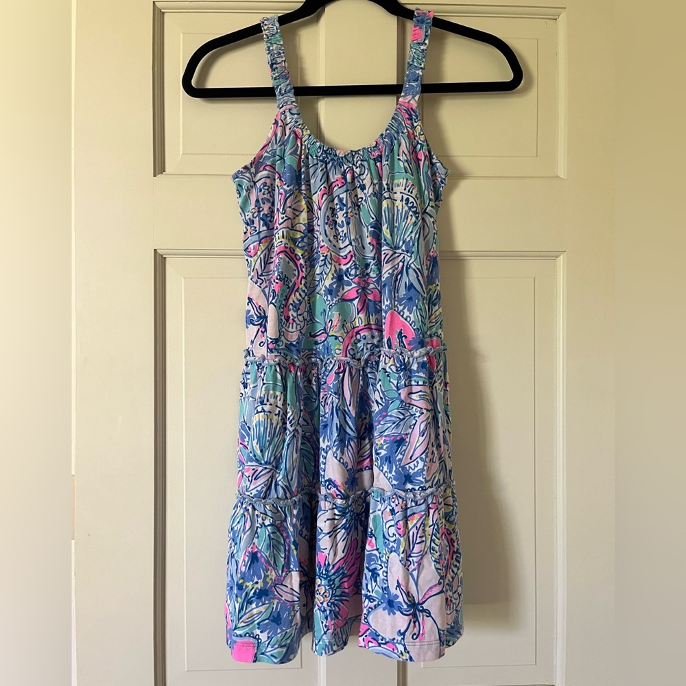 Lilly Pulitzer Women’s Swing Tank Dress Tropical Sundress Beach Blue Pink XXS